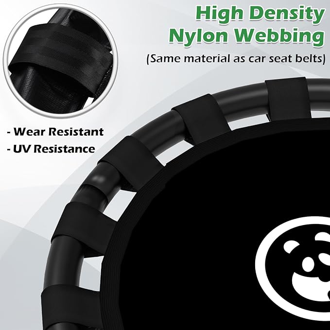 Saucer Swing, 40 Inch Swing Sets for Backyard and Outdoor Playground, 900lbs Weight Capacity, with 360 Degree Swivel, Gifts for Kids, Black