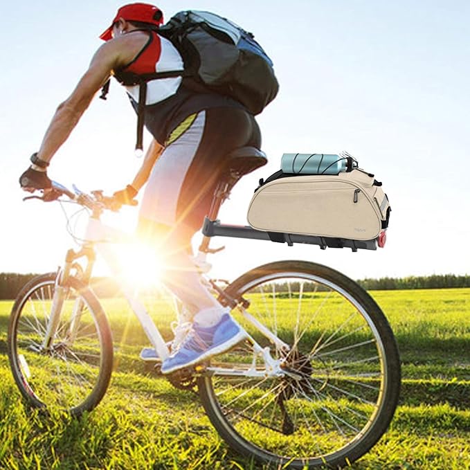 MOSISO Bike Rack Bag, Waterproof Bicycle Trunk Pannier Rear Seat Pouch Cycling Bike Carrier Backseat Storage Luggage Saddle Shoulder Bag