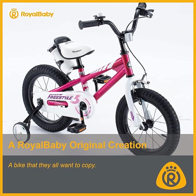 RoyalBaby Kids Bike EZ Freestyle Training Free Balance to Pedal Easy Learning Bicycle, 12-18 Inch for Toddlers to Big Kids