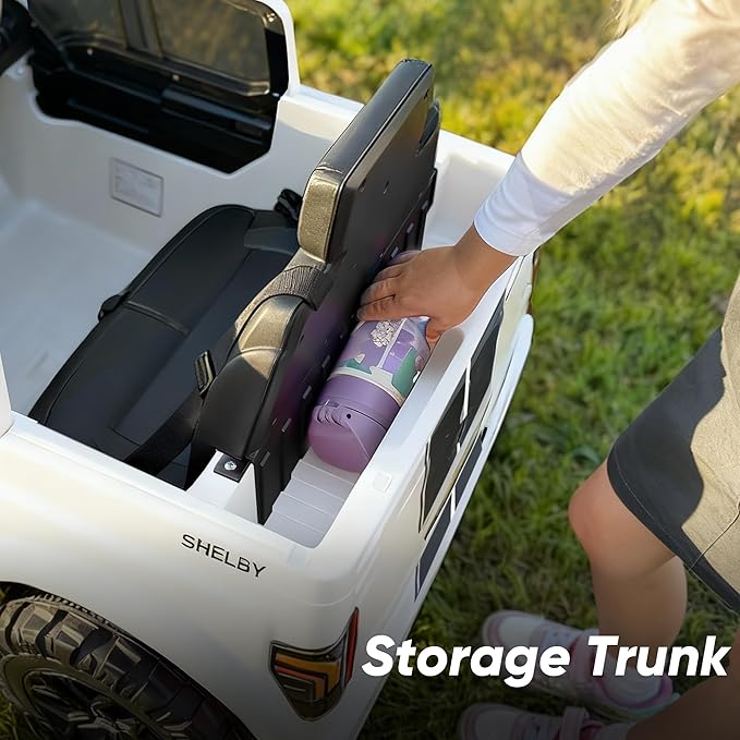 Licensed Ford Shelby F-150 24V Kids Ride on Toy, Electric Car for Kids with Remote Control, 400W Motors - White