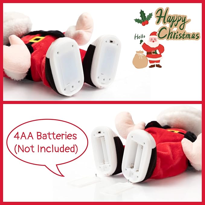 HollyHOME Animated Santa Claus Plush Christmas Singing Dancing Santa Claus Doll Xmas Musical Toy Gift for Kids 14 inch