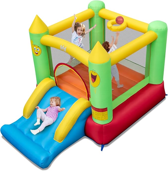 BOUNTECH Inflatable Bounce House, Bouncy House for Kids 3-10 Indoor Outdoor Family with Heavy Duty Jumping Area, Slide, Mini Bounce House for Toddler Boys Girls Birthday Backyard Party Gifts