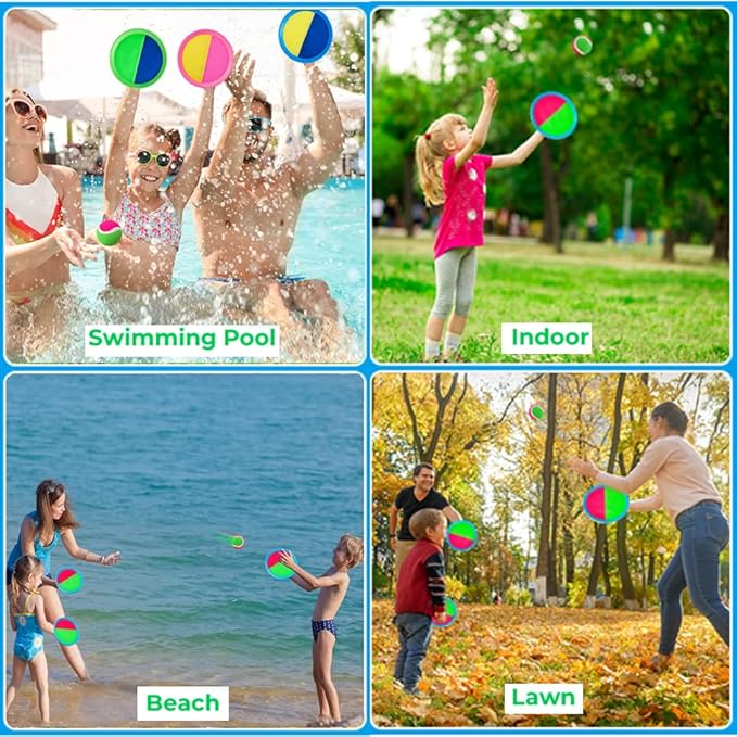 Toss and Catch Ball Set | Toss and Catch Sports Game Set - Upgraded Version 8inch Toy Paddle Catch Toy for Gift Kids/Adults/Family/Backyard Beach Outdoor Games