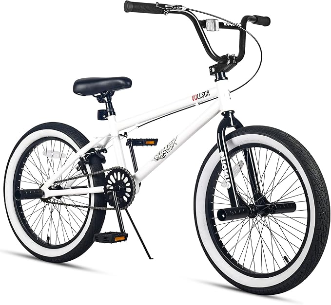 Freestyle BMX Bikes 20 Inch Kids Bicycle with 4 Pegs for 8-15 Years Old Teens, Boys, Girls, Beginner-Lever Riders,Multiple Colors