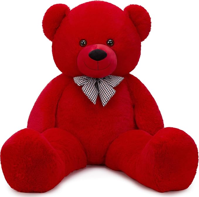 MaoGoLan Big Teddy Bear 55 inches,Life Size Big Plush Stuffed Animal,Adorable and Soft Red Teddy Bear Gift for Christmas,Valentines,Birthday,or Long Distance