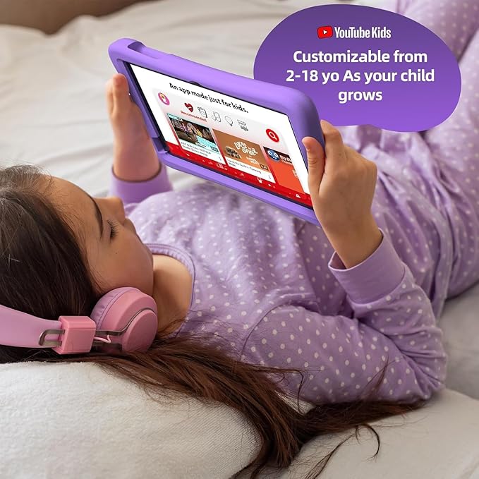 plimpton 2025 Upgraded Kids Tablet, 10 Inch Android 15 Tablet for Kids with Case Included, Octa-Core, Google Kids Space, Parental Control, 4GB+64GB, WiFi, BT5.3, YouTube, Gift for Toddler