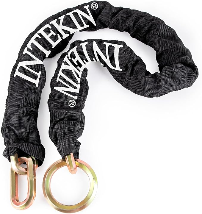 Security Chain 4 ft x 3/8" Thick Bike Lock Chain - High Security Hardened Steel Cut Proof Chain for Bikes, Containers, Motorcycles, Trailers, ATV's