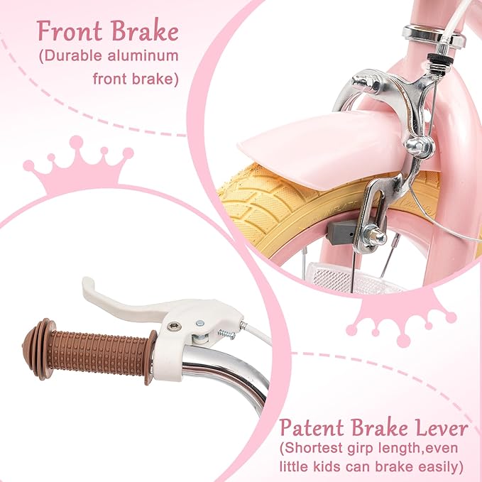 XJD Girls Bike for Toddlers and Kids Ages 2-12 Years Old,12 14 16 Inch Kids Bike with Training Wheels & Basket