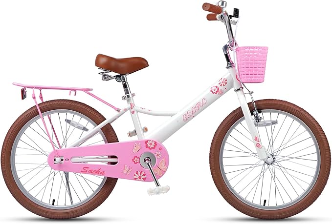 Glerc Sasha Girls Bike, 12-20 Inch Kids Bike for Children Ages 2-13 Years, Kids Bicycle with Doll-Seat & Basket & Training Wheels, Multiple Colors