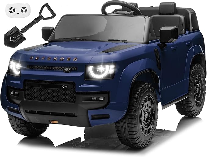 24V Licensed Land Rover 2 Seater Ride on Car for Kids, Battery Powered Electric Car Ride on Vehicle with Parent Remote Control, LED Light, Spring Suspension, Suitable for Aged 3-8, Blue