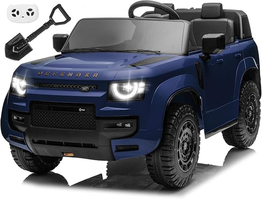 24V Licensed Land Rover 2 Seater Ride on Car for Kids, Battery Powered Electric Car Ride on Vehicle with Parent Remote Control, LED Light, Spring Suspension, Suitable for Aged 3-8, Blue