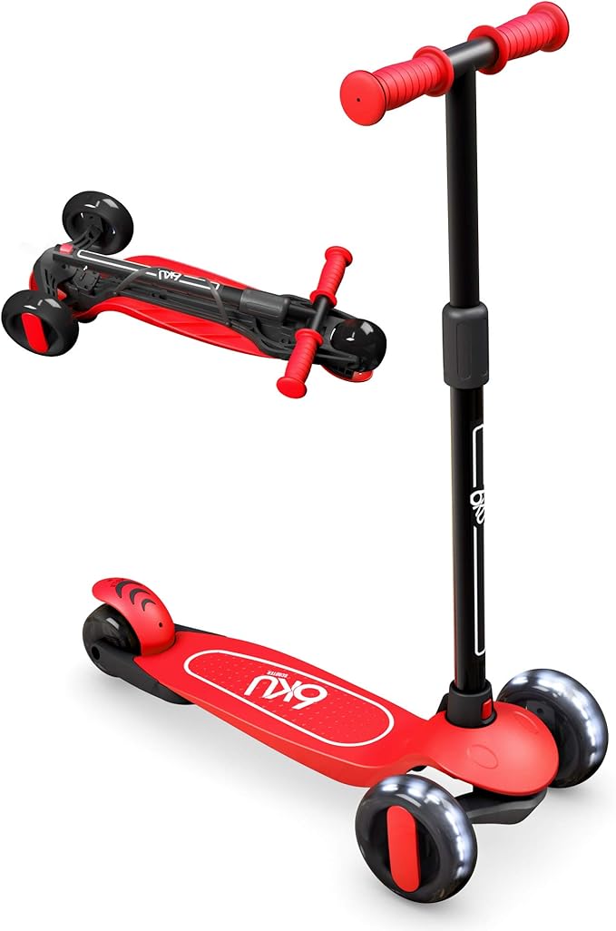 6KU Scooter for Kids Ages 3-10 with Flash Wheels, Kids Scooter 4 Adjustable Height, Toddler Scooter Extra-Wide PU LED Wheels, 3 Wheel Scooter for Kids for Girls & Boys Learn to Steer…