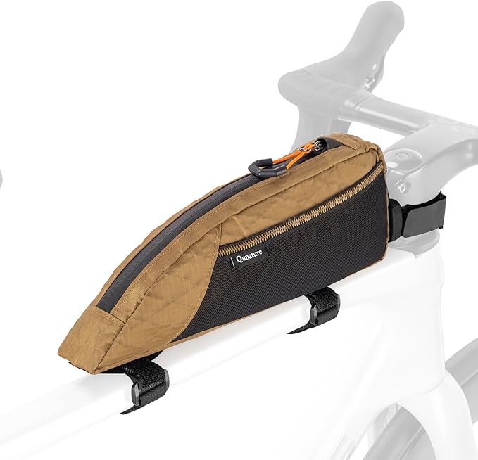 ROCKBROS Top Tube Bike Bag for Cycling, Bicycle Frame Bag for Bikepacking, Waterproof Bike Storage Bag, Cycling Accessories for Road Mountain Gravel Electric Bike (Khaki)