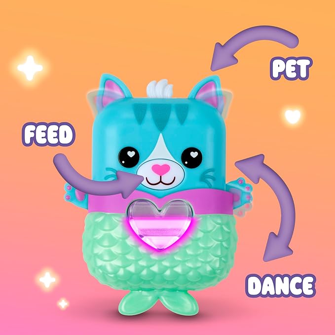 Pawtricia The Blue Kitty, Electronic Pet Cat, 70+ Responses, Interactive Fidget Toys for Girls & Boys, Kids Christmas Stocking Stuffer Gifts, Ages 5+