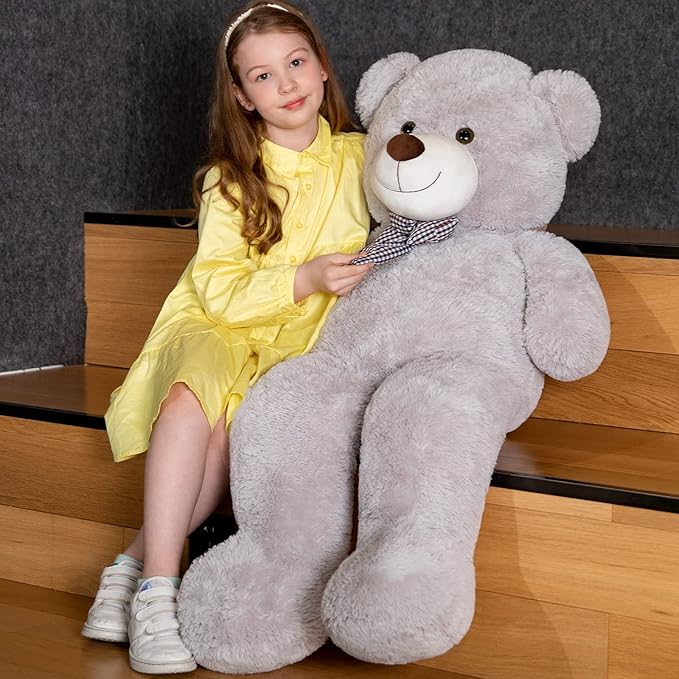 MaoGoLan Giant Teddy Bear Plush Toy - Ultra Soft & Cute Large Stuffed Animal 39 inches, Perfect for Baby Showers, Birthdays, Valentine’s Day Gifts (Kids, Couples, Family),Gray