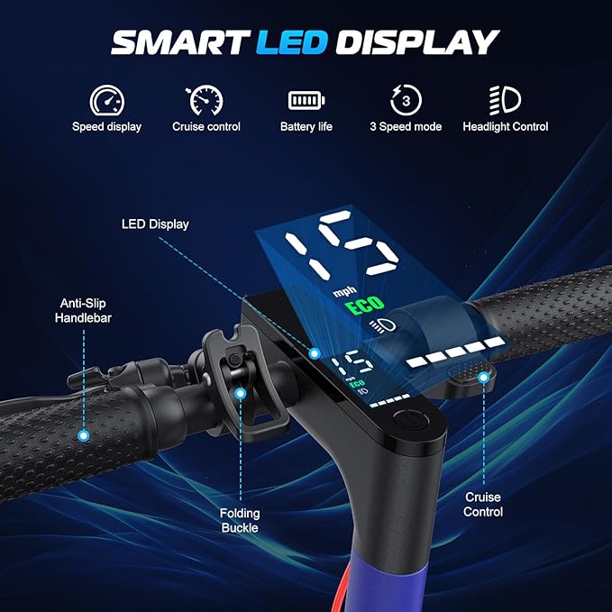 Caroma Electric Scooter Adults, Powerful 350W/500W/750W Motor, Top Speed 20/25 Mph & 18/25/30 Miles Range, 8.5" Solid Tires, Cruise Control E Scooter for Adults (Multiple Options)