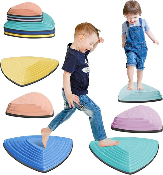 Stepping Stones for Kids Non-Slip Balance River Stones Toys Promoting Children's Coordination Skills Obstacle Courses Sensory Toys for Toddlers Indoor & Outdoor