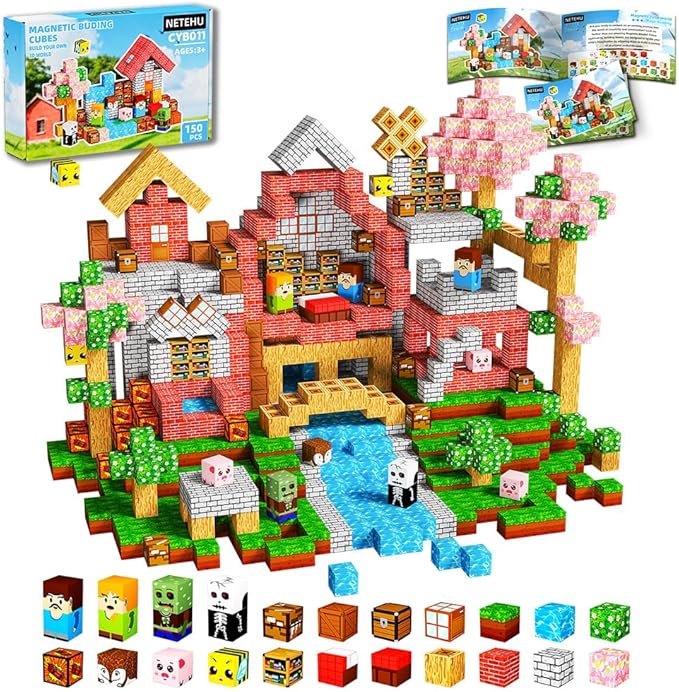 150PCS Magnetic Blocks, Stacking Magnets for Kids, Toy for Learning Toys, STEM Travel Magnet Building Toys for Toddlers