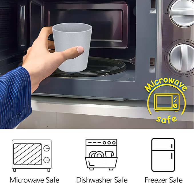 Homestockplus 8 Oz Wheat Straw Drinking Cups, 【Set of 8】 Small Plastic Cups Reusable, BPA Free Unbreakable Water Cups for Kitchen and Dining,Dishwasher and Microwave Safe