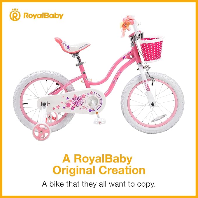 RoyalBaby Girls Bike Classic & EZ Kids Bike, Balance and Pedal Bicycle, 12 14 16 18 20 Inch Toddlers to Big Kids 3-10 Years