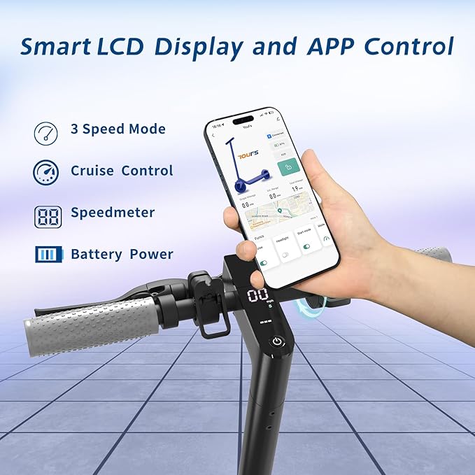 Electric Scooter for Adults & Teens, 350W Motor, 19 MPH Top Speed, 15/21 Miles Range, Foldable E-Scooter with 8.5" Honeycomb Tire, Escooter with Dual Braking System and App Control