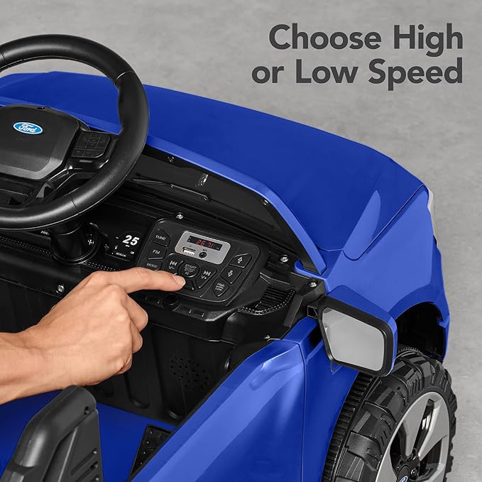 Best Choice Products Licensed Ford F-150 Lightning Truck Kids 12V Electric Ride On Car Toy w/ 66lb Weight Capacity, Parent Control, Bluetooth - Blue