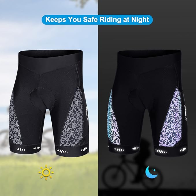 X-TIGER Men's Cycling Shorts with Back Pocket,5D Gel Padded Bike Shorts for Men,Mountain Road Biking Riding Half Pants Tights