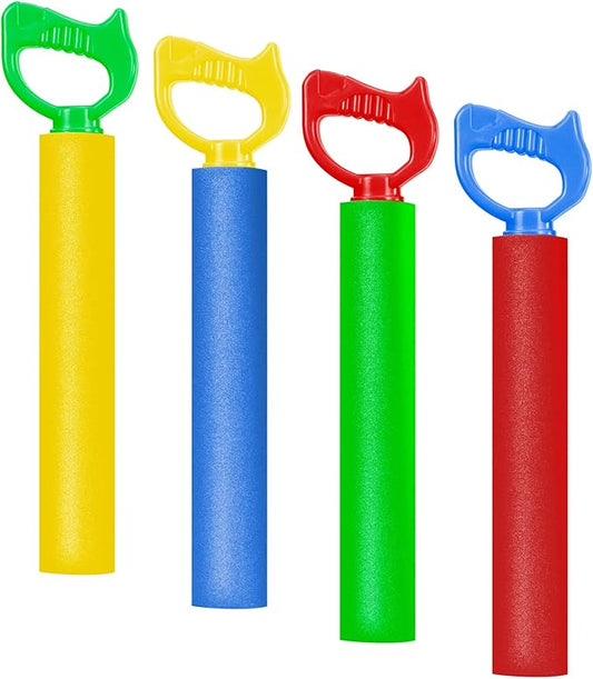 4-Pack Water Blaster Soaker Guns Set,15'' Water Guns with Plastic Handle Outdoor Swimming Pool Beach Summer Fun Party Games