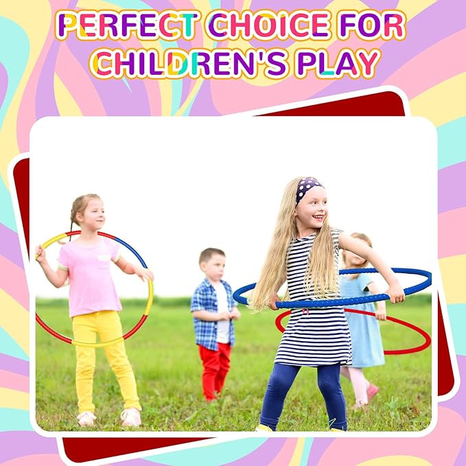 Sratte 12 Pcs Hoop for Detachable Adjustable Hoop Colored Exercise Ring Plastic Circle for Gymnastics Equipment Require Self Assembly (28 Inch,Red,Blue,Yellow)