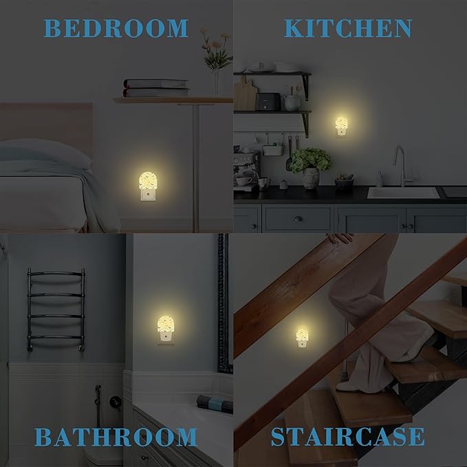 Plug in Night Lights Vintage Blue and Brown Butterflies Nightlight Plug Into Wall Dusk to Dawn Sensor LED Night Light for Kid Girls Boys Room Decor,Hallway,Kitchen,Bathroom,Nursery,Stairs