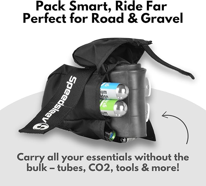 Ranger Medium Bike Saddle Bag – Compact Under Seat Cycling Pack for Road, Gravel & MTB – Waterproof, Rattle-Free Tool Storage – Lightweight Bike Gear Bag with Reflective Safety Strap – Red