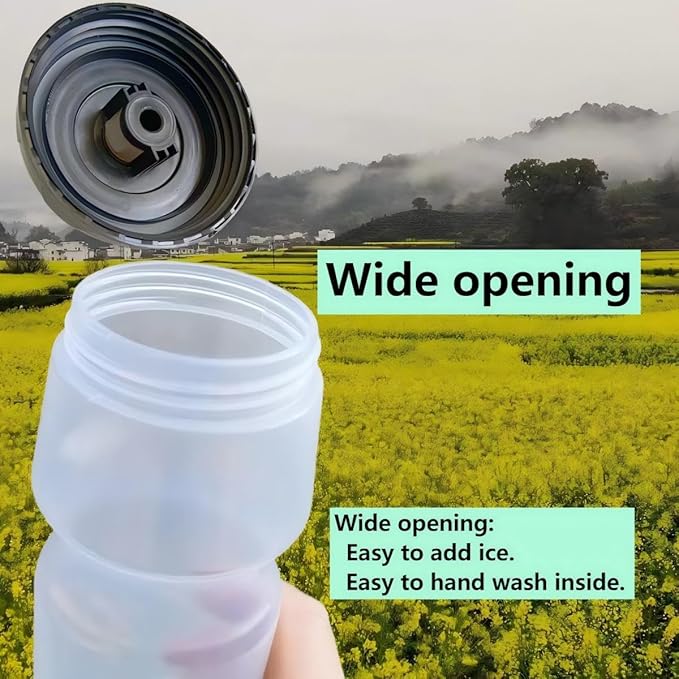 Squeeze Water Bottle Sports 24oz, BPA-Free Bicycle Water Bottle, Fit Bike Cage, Gym Cycling Hiking (Clear)