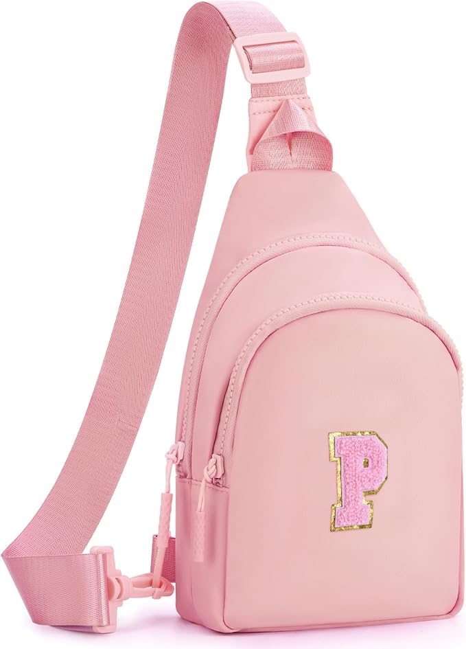 Birthday Gift for 5 6 7 8 9 10 11 12 13 14 15 16 Year Old Girls Fanny Pack Crossbody Bags for Women,Cute Trendy Stuff - Peach,P