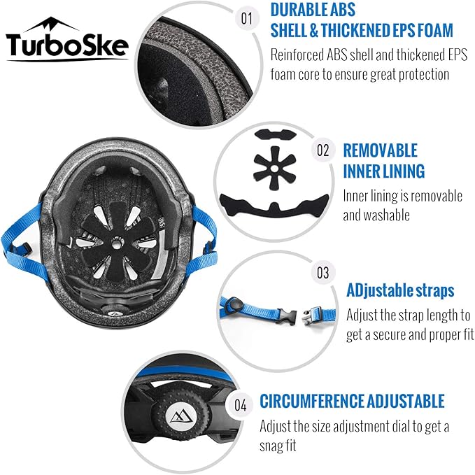 Skateboard Helmet, BMX Helmet, Multi-Sport Helmet, Bike Helmet for Kids, Youth, Men, Women