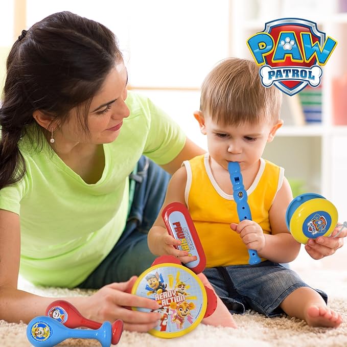 Paw Patrol Musical Instruments Toddlers Kids Music Toy Set Percussion Instrument Tambourine Maracas Recorder Flute for Children Preschool Education