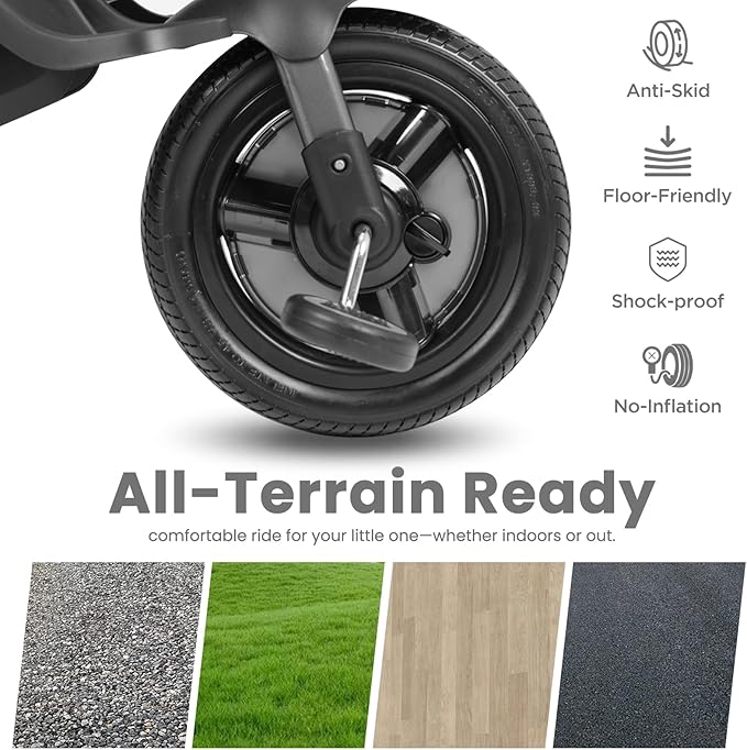 Baby Bike Stroller for Age 10 Months to 6 Years Old,8 in 1 Folding Toddler Bike Stroller with Removable Canopy & Guardrail Rotatable Seat -Tricycle for Toddlers Age 3-5 Boys & Girls Gift Trike