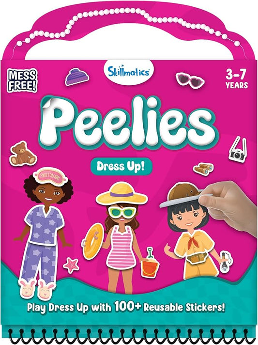 Skillmatics Reusable Sticker Activity Book - Peelies, 100+ Reusable Stickers, 6 Pictures, Mess-Free Fun for Kids, Creative Play & Travel Toy, Gifts for Ages 3, 4, 5, 6, 7