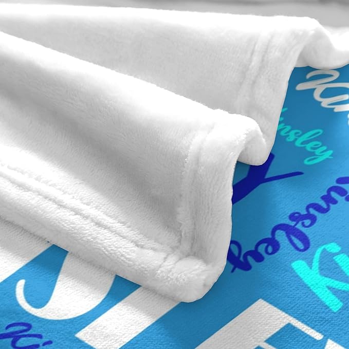 Name Blanket Personalized Blanket for Adult Kids Flannel Customize Throw Blanket Custom (Color 25, 50 x 60 Inches)