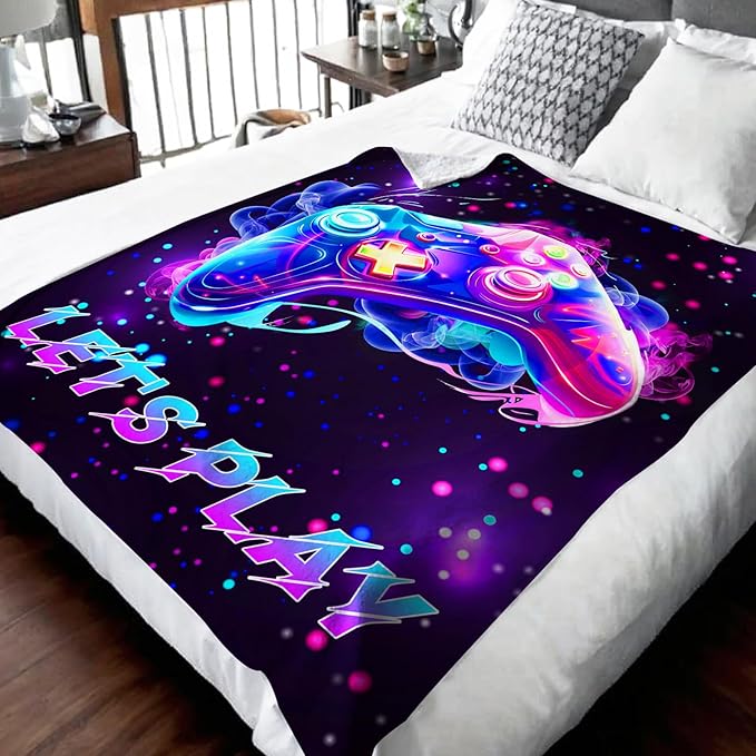 Gaming Blanket for Boys Men Game Throw Blankets for Kids Teens Adults, 60x80 Inches Soft Cozy Cool Decor Throw for Sofa Couch Bed Office