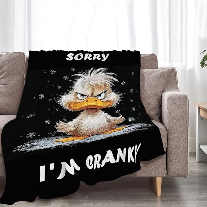 Funny Duck Blanket Cute Animal Throw Blankets Gifts for Girls Boys Kids Duck Lover Soft Cozy Fleece Plush for Couch Sofa Bed 80"x60"