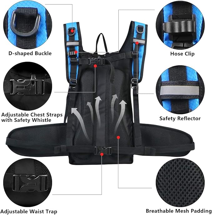 Insulated Hydration Pack Backpack with 3L BPA Free Leak-Proof Water Bladder, Keep Liquids Cool for Up to 5 Hours, Daypack for Hiking, Running, Cycling, Hunting, Climbing