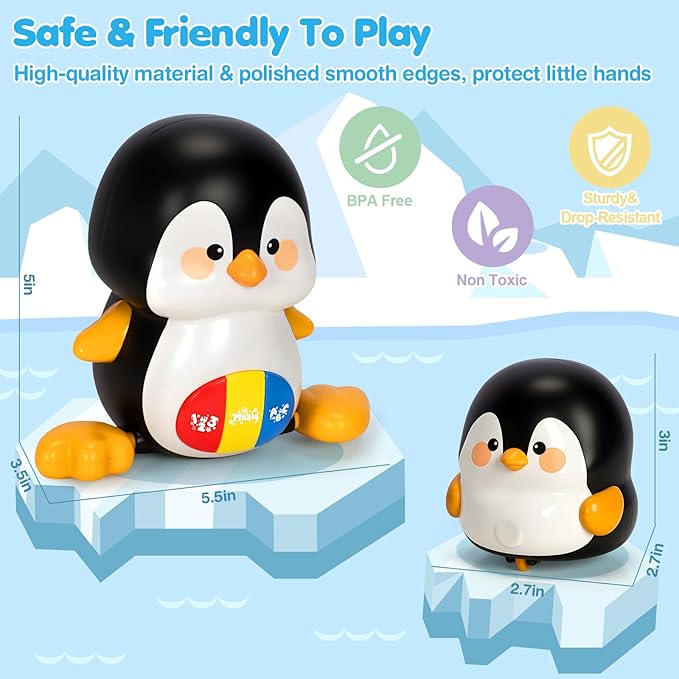 Baby Toys 6-12 Months, Musical Penguins Crawling Infant Toys, Early Learning Toy for Tummy Time with Light & Sound, Birthday Gifts for Babies Newborn Boys Girls 0-3-6 7 8 9 10 11 Months 1 Year Old