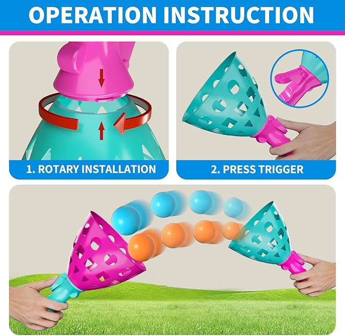 Bennol Outdoor Game Toys for Kids Boys with 20 Balls, Pop Pass Catch Ball Game Outside Toys Gifts for 3 4 5 6 7 8+ Year Old Boy Kids, Outside Outdoor Toy Gifts for Boys Ages 3-5 4-8