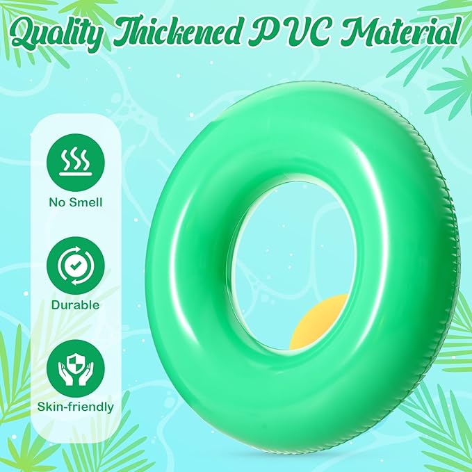 8 Pcs Large Inflatable Pool Float 36 Inches Swimming Ring Pool Floats Adult Inflatable Tube for Summer Vacation Beach River Bachelorette Wedding Party Supplies