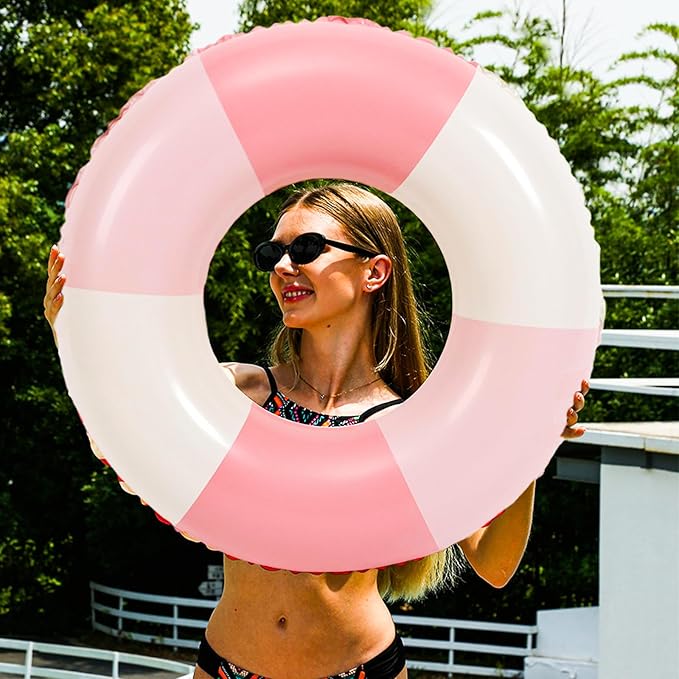 Swimming Pool Tubes-2PCS Inflatable Pool Floats for Adult Swim Ring Pool Floaties Inflatable Swimming Pool Raft Party Water Summer Beach Lounger Float Party Supplies