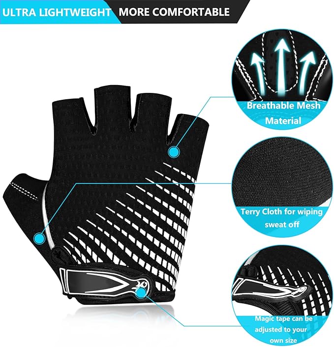 BIKINGMOREOK Bike Cycling Gloves for Men Women,Non-Slip Breathable 5MM Gel Pads DH Mountain Road Bicycle Gloves for MTB Biking Cycling,Workout Sports