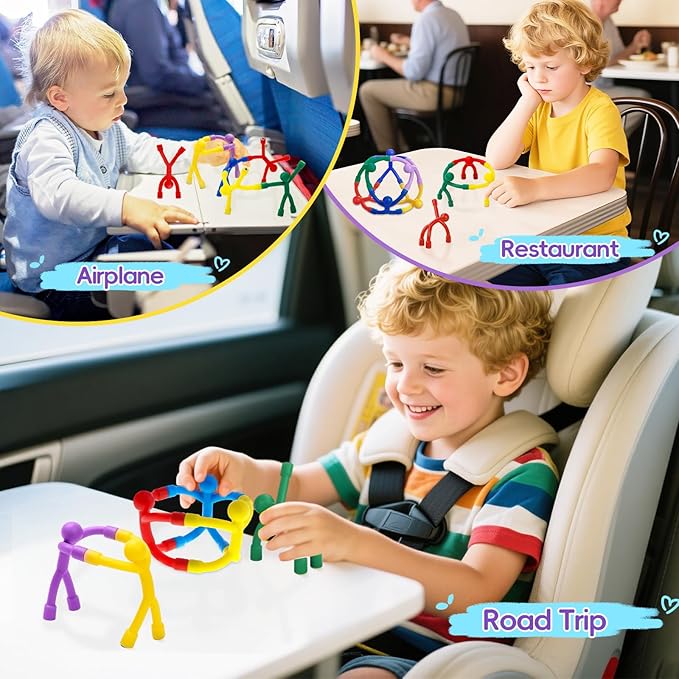 Magnetic Toddlers Sensory Toys, 10Pcs Road Trip Car Airplane Travel Activities Essentials Toy for Kids Ages 4-8, Fidget Toys for Adults Teens Boys girls Stress Relief, Strong Fridge Magnet Men People