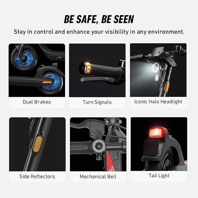 NIU K100P/K200F/K300P Electric Scooter Adults - E Scooter with Suspension, 600-900W Peak Power, 18-34 Miles Max Range, Top Speed 17.4-20MPH, Commuting E-Scooter, Folding Handlebars(Only K200F)