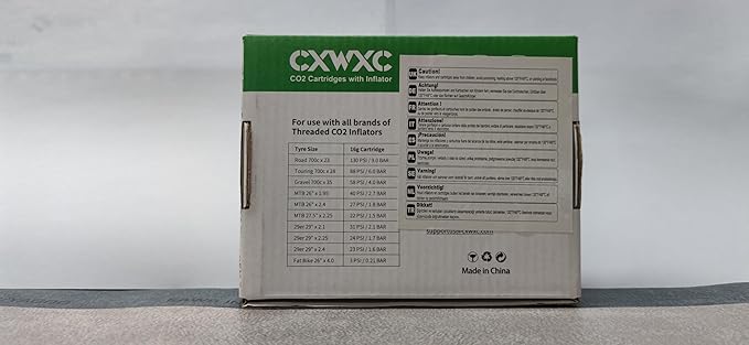 CO2 Inflator Kit with 5 X 16g CO2 Threaded Cartridges- Presta & Schrader Valve Compatible -Portable CO2 Bike Tire Pump Come with Glueles Repair Kit for Road & Mountain Bike