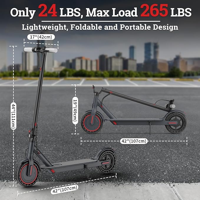 Electric Scooter for Adults - 350W/500W Motor, 8.5"/10" Solid Tire, Top Speed 19 MPH, Max 16-22 Miles Ranges, Load 265LBS, Aluminum Alloy Frame Foldable Commuting Escooter for Adults & Teens